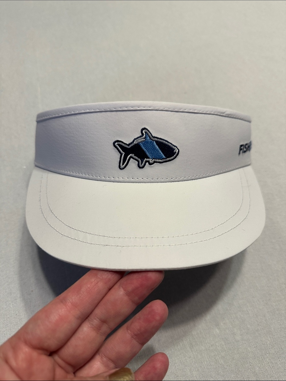 Fish Hippie NWT White Visor The Big One with Navy Underside Unisex